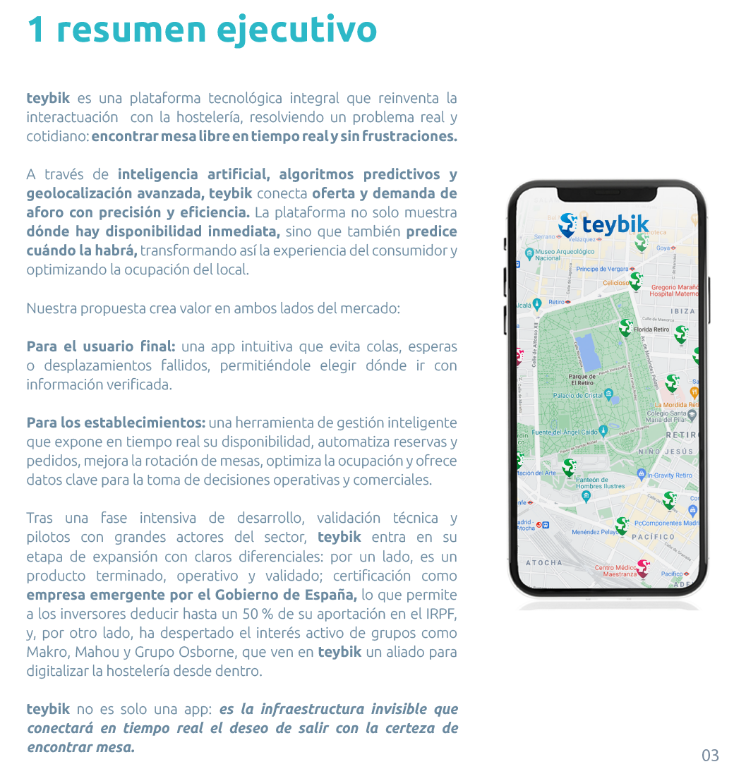 Lámina del deck: Resumen ejecutivo